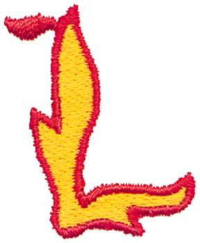 Flaming L Machine Embroidery Design