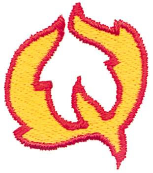 Flaming Q Machine Embroidery Design