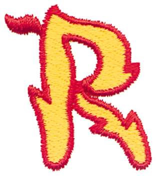 Flaming R Machine Embroidery Design