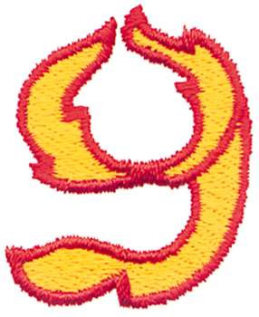 Flaming 9 Machine Embroidery Design