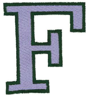 Capital F Outline Machine Embroidery Design