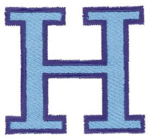 Picture of Capital H Outline Machine Embroidery Design