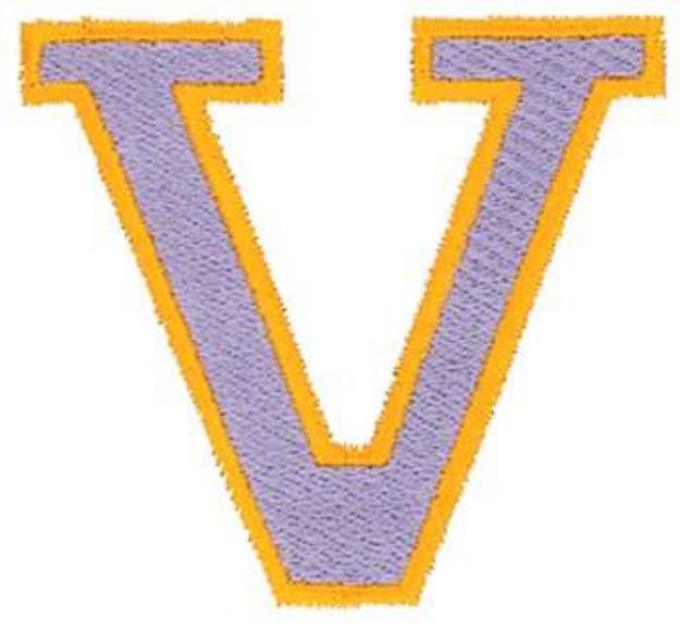 Picture of Capital V Outline Machine Embroidery Design