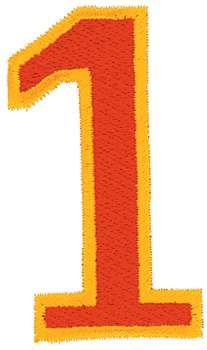 Number 1 Outline Machine Embroidery Design