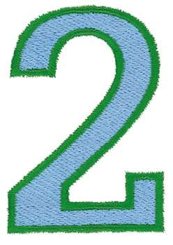 Number 2 Outline Machine Embroidery Design