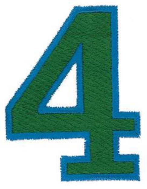 Picture of Number 4 Outline Machine Embroidery Design