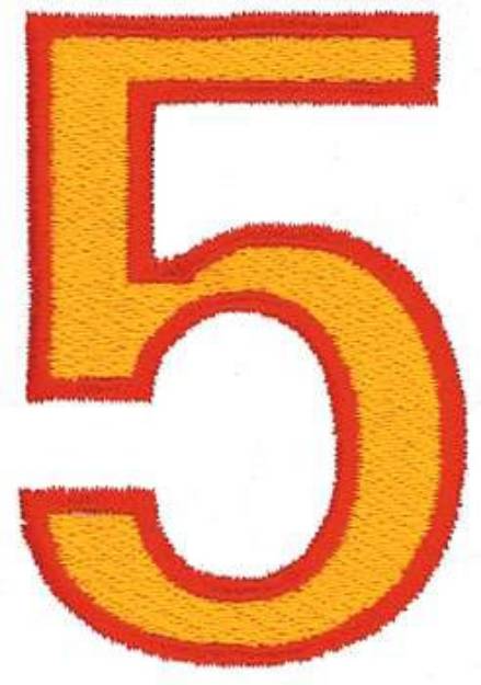 Picture of Number 5 Outline Machine Embroidery Design