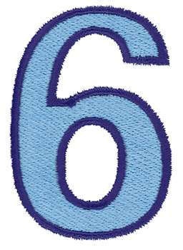 Number 6 Outline Machine Embroidery Design