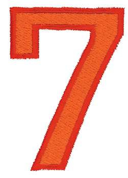 Number 7 Outline Machine Embroidery Design