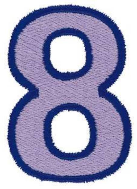 Picture of Number 8 Outline Machine Embroidery Design
