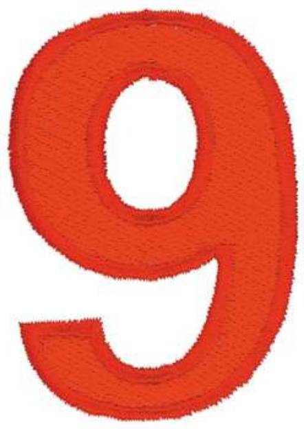 Picture of Number 9 Outline Machine Embroidery Design