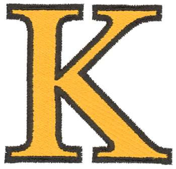 Kappa Symbol Outline Machine Embroidery Design