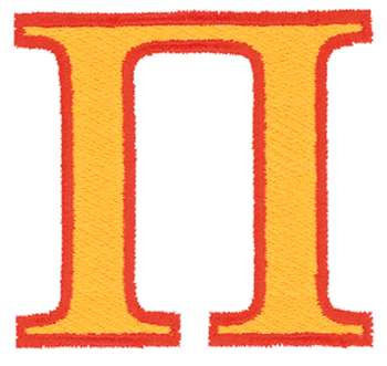 Pi Symbol Outline Machine Embroidery Design