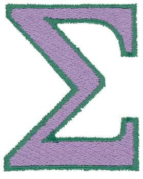 Sigma Symbol Outline Machine Embroidery Design