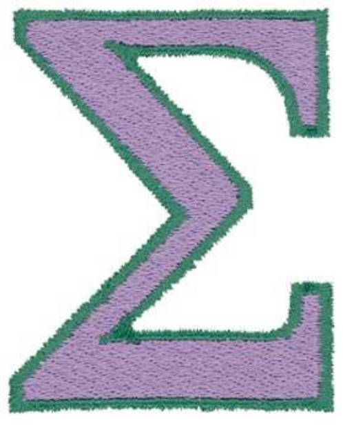 Picture of Sigma Symbol Outline Machine Embroidery Design