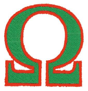 Omega Symbol Outline Machine Embroidery Design