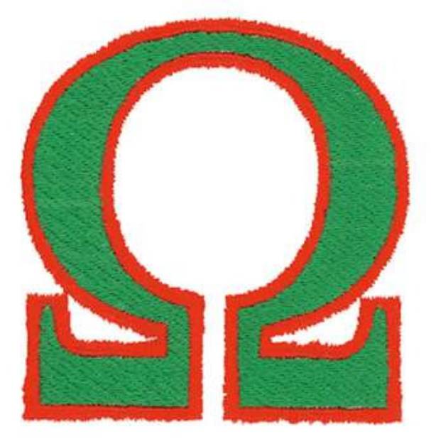 Picture of Omega Symbol Outline Machine Embroidery Design
