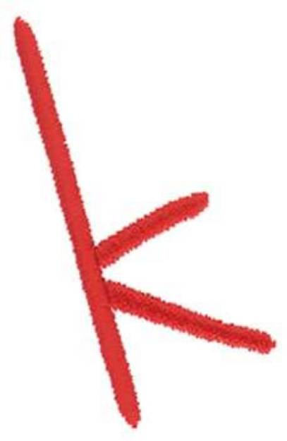 Picture of Kids Lowercase k Machine Embroidery Design