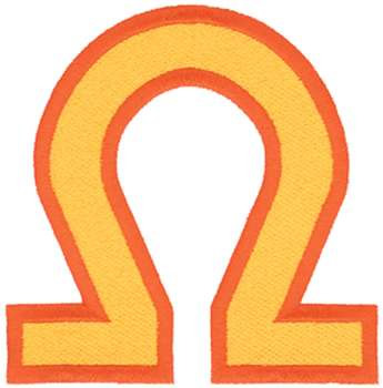 Filled Omega Symbol Machine Embroidery Design
