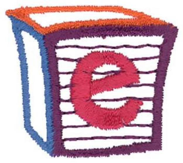 Picture of Letter Block e Machine Embroidery Design
