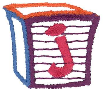 Letter Block j Machine Embroidery Design