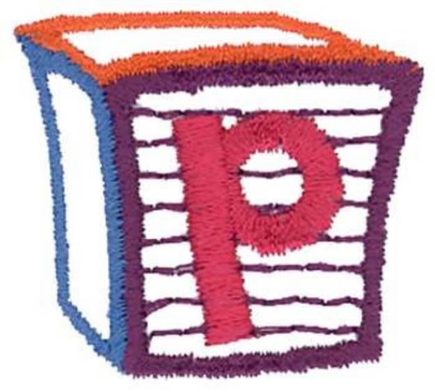 Picture of Letter Block p Machine Embroidery Design