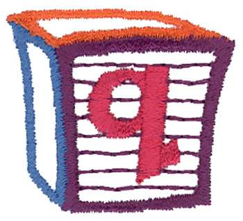 Letter Block q Machine Embroidery Design