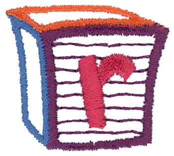 Letter Block r Machine Embroidery Design