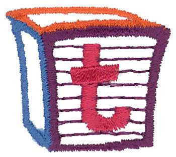 Letter Block t Machine Embroidery Design