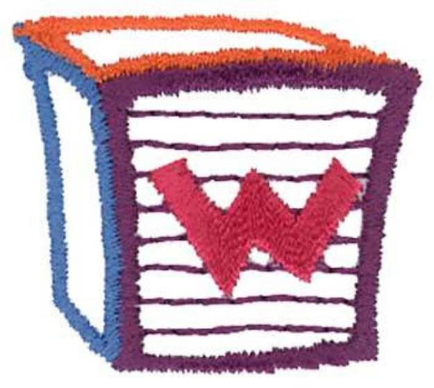 Picture of Letter Block w Machine Embroidery Design