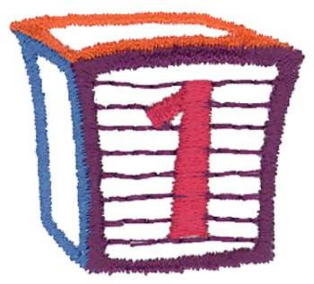 Picture of Number Block 1 Machine Embroidery Design