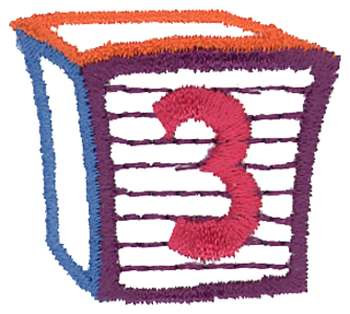 Number Block 3 Machine Embroidery Design