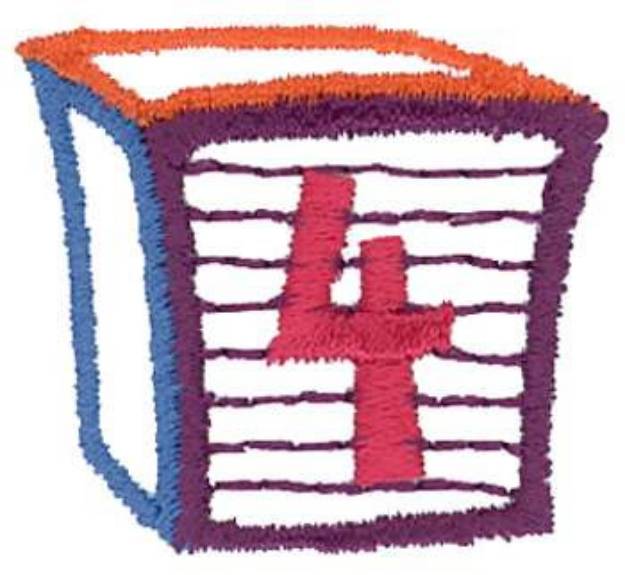 Picture of Number Block 4 Machine Embroidery Design