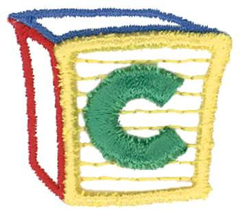 3D Letter Block c Machine Embroidery Design
