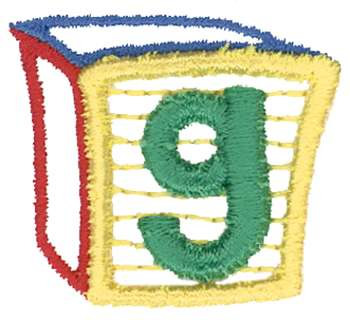 3D Letter Block g Machine Embroidery Design