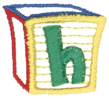 3D Letter Block h Machine Embroidery Design