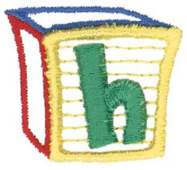 Picture of 3D Letter Block h Machine Embroidery Design