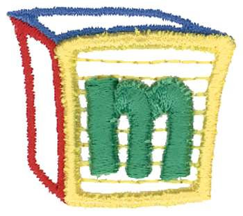 3D Letter Block m Machine Embroidery Design