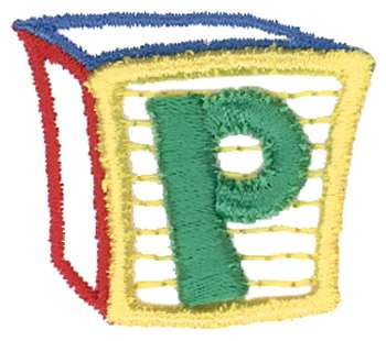 3D Letter Block p Machine Embroidery Design
