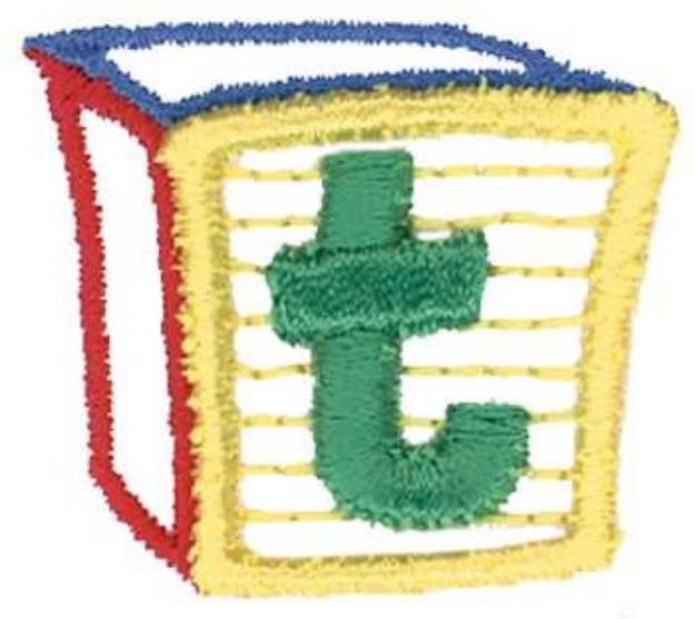 Picture of 3D Letter Block t Machine Embroidery Design