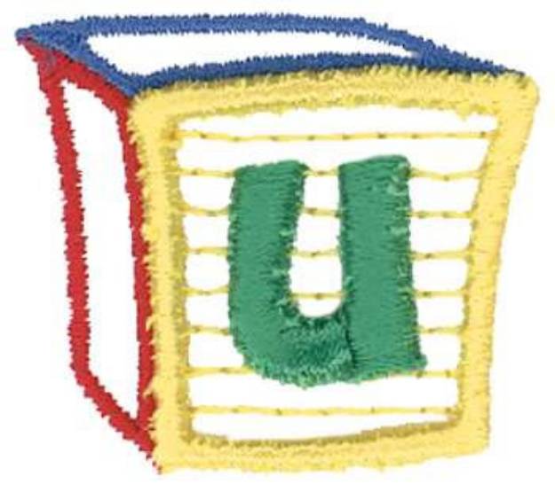 Picture of 3D Letter Block u Machine Embroidery Design
