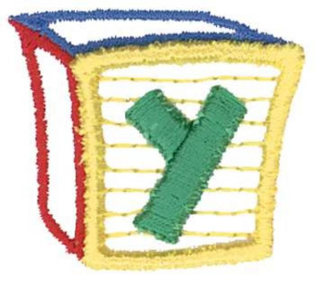 Picture of 3D Letter Block y Machine Embroidery Design