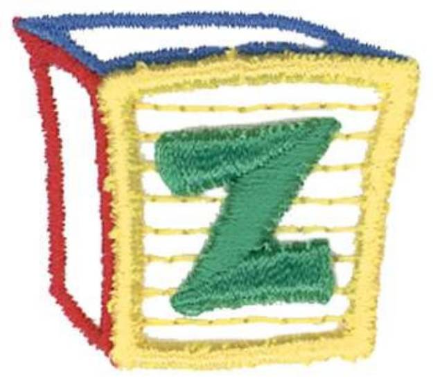 Picture of 3D Letter Block z Machine Embroidery Design