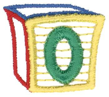 3D Number Block 0 Machine Embroidery Design