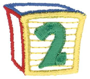 3D Number Block 2 Machine Embroidery Design