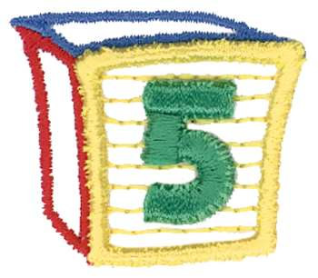 3D Letter Block 5 Machine Embroidery Design