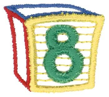 3D Letter Block 8 Machine Embroidery Design