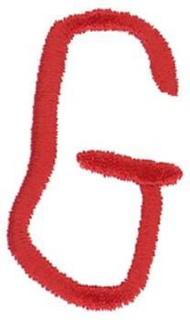 Picture of Handwritten G Machine Embroidery Design