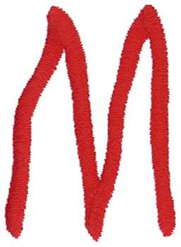 Handwritten M Machine Embroidery Design
