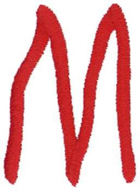 Picture of Handwritten M Machine Embroidery Design